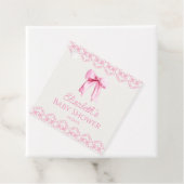 ピンクコケット弓ベビーシャワー フェイバータグ (インサイチュ)