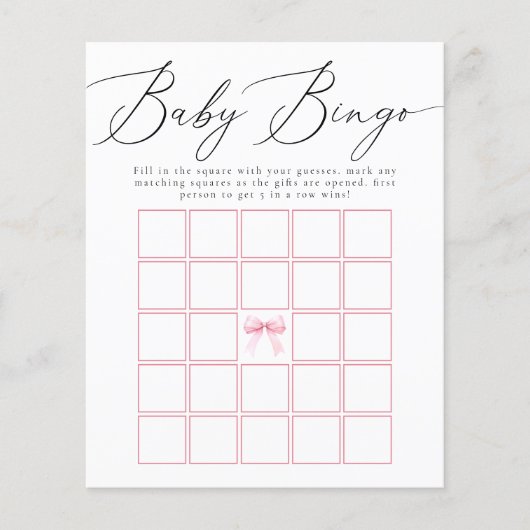 ピンクコケット弓ベビービンゴシャワーゲーム (正面)