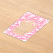 ピンクコケット弓リボントイレデジュイベビーブシャワー アクリル招待状