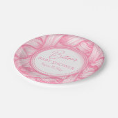 ピンクコケット弓リボントイレデジュイベビーブシャワー ペーパープレート (アングル)