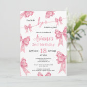 ピンクコケット弓幽霊リトルブー2nd誕生日 招待状 (スタンド正面)