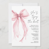 ピンクコケット弓水カラーブライダルシャワー 招待状 (正面)