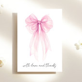 ピンクコケット弓水カラーベビーガールシャワー サンキューカード