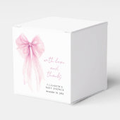 ピンクコケット弓水カラーベビーガールシャワー フェイバーボックス (正面サイド)