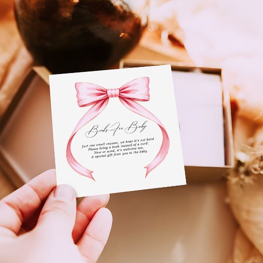 ピンクコケット弓赤ちゃんシャワーベビー エンクロージャーカード