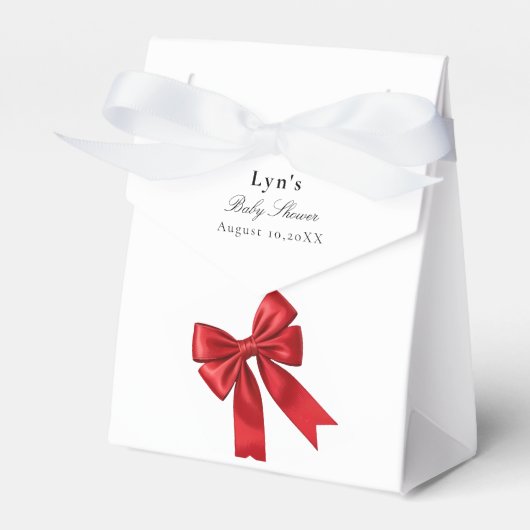 ピンクコケット弓赤ちゃんシャワー特典ボックス フェイバーボックス (正面サイド)