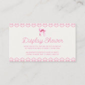 ピンクコケット弓赤ちゃんシャワー表示シャワー エンクロージャーカード (正面)