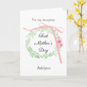 ピンクコケット弓1st母の日ニューモミー カード (黄色い花)