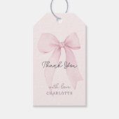 ピンクコケット弓 ギフトタグ (正面)