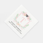 ピンクコケット弓 |卒業式モノグラム スタンダードランチョンナプキン (角)