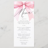 ピンクコケット結び目ブライダルシャワー メニュー (正面)