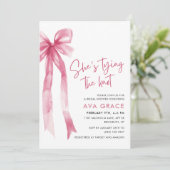 ピンクコケット結び目ブライダルシャワー 招待状 (スタンド正面)