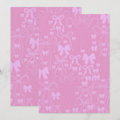 ピンクコケット赤ちゃんシャワーベビーガールカード サンキューカード (正面/裏面)