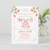 ピンクコケット赤ちゃん服ベリースウィートベビーシャワー 招待状 (スタンド正面)