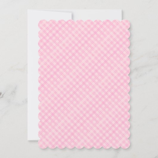 ピンクコケット間抜けワンガチョウ女の子1歳の誕生日 招待状 (裏面)