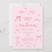 ピンクコケット16thバースデーパーティー 招待状 (正面)