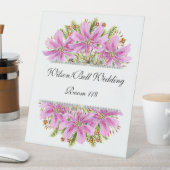 ピンクコスモスきらきら光るダ結婚モンド 台座サイン (インサイチュ)