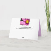 ピンクコスモスフラワーハッピーバースデー カード (裏面)