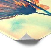 ピンクコスモスリーチフォーザスカイ引用文 ポスター (角)