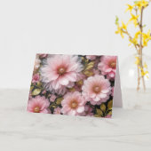 ピンクコスモス誕生日 カード (黄色い花)