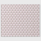 ピンクコセージBoutonniereボールブーケ結婚バラ ラッピングペーパー (フラット)