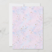 ピンクコットンキャンディと金ゴールドスパークルバースデーパーティー 招待状 (裏面)