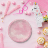 ピンクコットンキャンディウォーター結婚カラープレート ペーパープレート (パーティー)