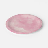 ピンクコットンキャンディウォーター結婚カラープレート ペーパープレート (アングル)