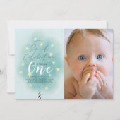 ピンクコットンキャンディスウィートボーイ1stバースデーフォト 招待状 (正面)