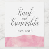 ピンクコットンキャンディ水結婚色のワインラベル ワインラベル (シングルラベル)