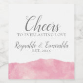 ピンクコットンキャンディ水結婚色のワインラベル ワインラベル (シングルラベル)