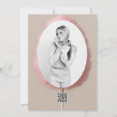 ピンクコットンキャンディ金ゴールド紙吹雪スウィート16パーティー 招待状 (裏面)