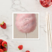 ピンクコットンキャンディ金ゴールド紙吹雪誕生日パーティー スタンダードカクテルナプキン (インサイチュ)