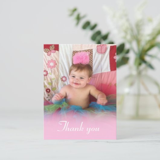 ピンクコットンキャンディ:写真ありがとうポストカード ポストカード (スタンド正面)