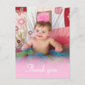 ピンクコットンキャンディ:写真ありがとうポストカード ポストカード (正面)