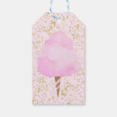 ピンクコットンキャンディ&金ゴールド紙吹雪誕生日パーティー ギフトタグ (裏面)