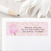 ピンクコットンキャンディ&金ゴールド紙吹雪誕生日パーティー ラベル (インサイチュ)