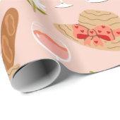 ピンクコテージコアクロサンピクニックバスケット ラッピングペーパー (ロールコーナー)