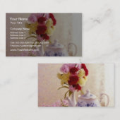 ピンクコテージティーセット花 名刺 (正面/裏面)