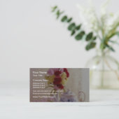 ピンクコテージティーセット花 名刺 (スタンド正面)