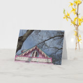 ピンクコテージドラマチックな空 – マーサズヴィネヤード カード (黄色い花)