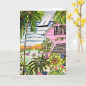 ピンクコテージバイザベイI カード (黄色い花)