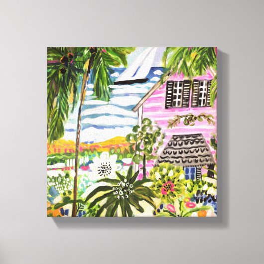 ピンクコテージバイザベイI キャンバスプリント (正面)