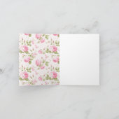 ピンクコテージバラとボウコケットブライダルシャワー サンキューカード (内部)