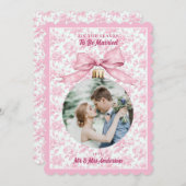 ピンクコテージバラシーズンはクリスマス結婚したになる 招待状 (正面/裏面)