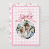 ピンクコテージバラシーズンはクリスマス結婚したになる 招待状 (正面/裏面)