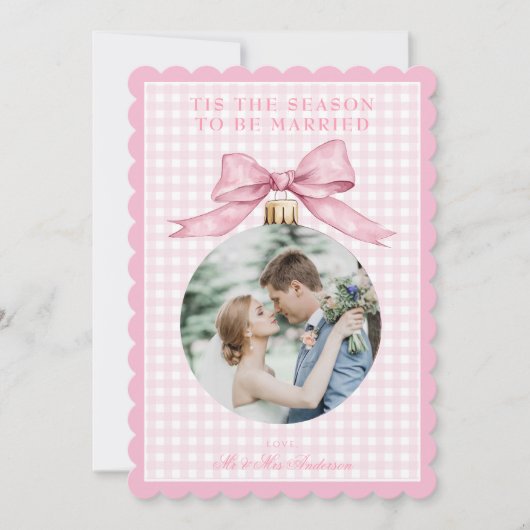 ピンクコテージバラシーズンはクリスマス結婚したになる 招待状 (正面)