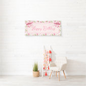 ピンクコテージバラハッピーバースデー 横断幕 (インサイチュ)