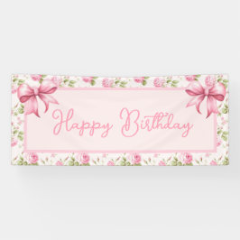 ピンクコテージバラハッピーバースデー 横断幕