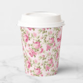 ピンクコテージバラベビーシャワー 紙コップ (左)